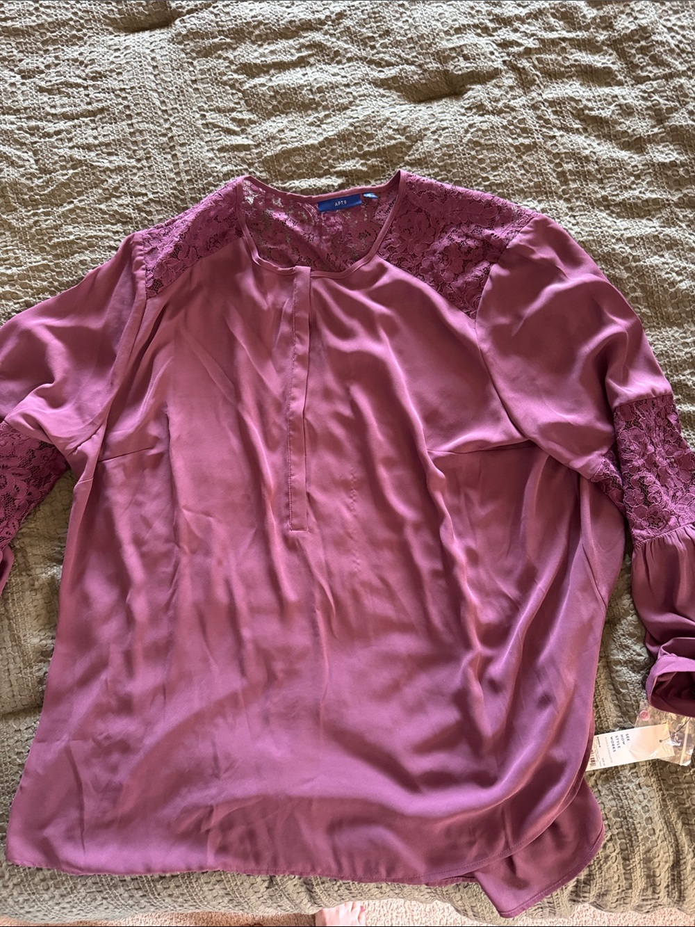 Apt. 9 Mauve Lace-Accent Blouse